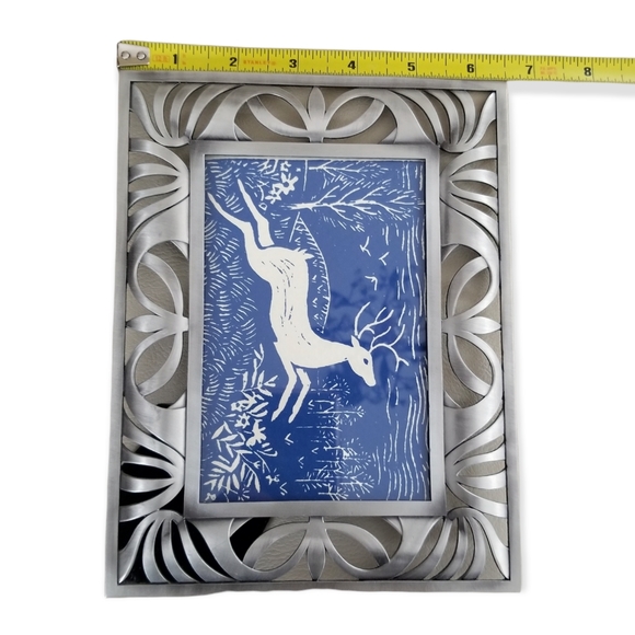 Vintage Greeting Card 5 1/2" x 3 1/2" Photo Easel Back Silvertone Picture Frame - Picture 5 of 8